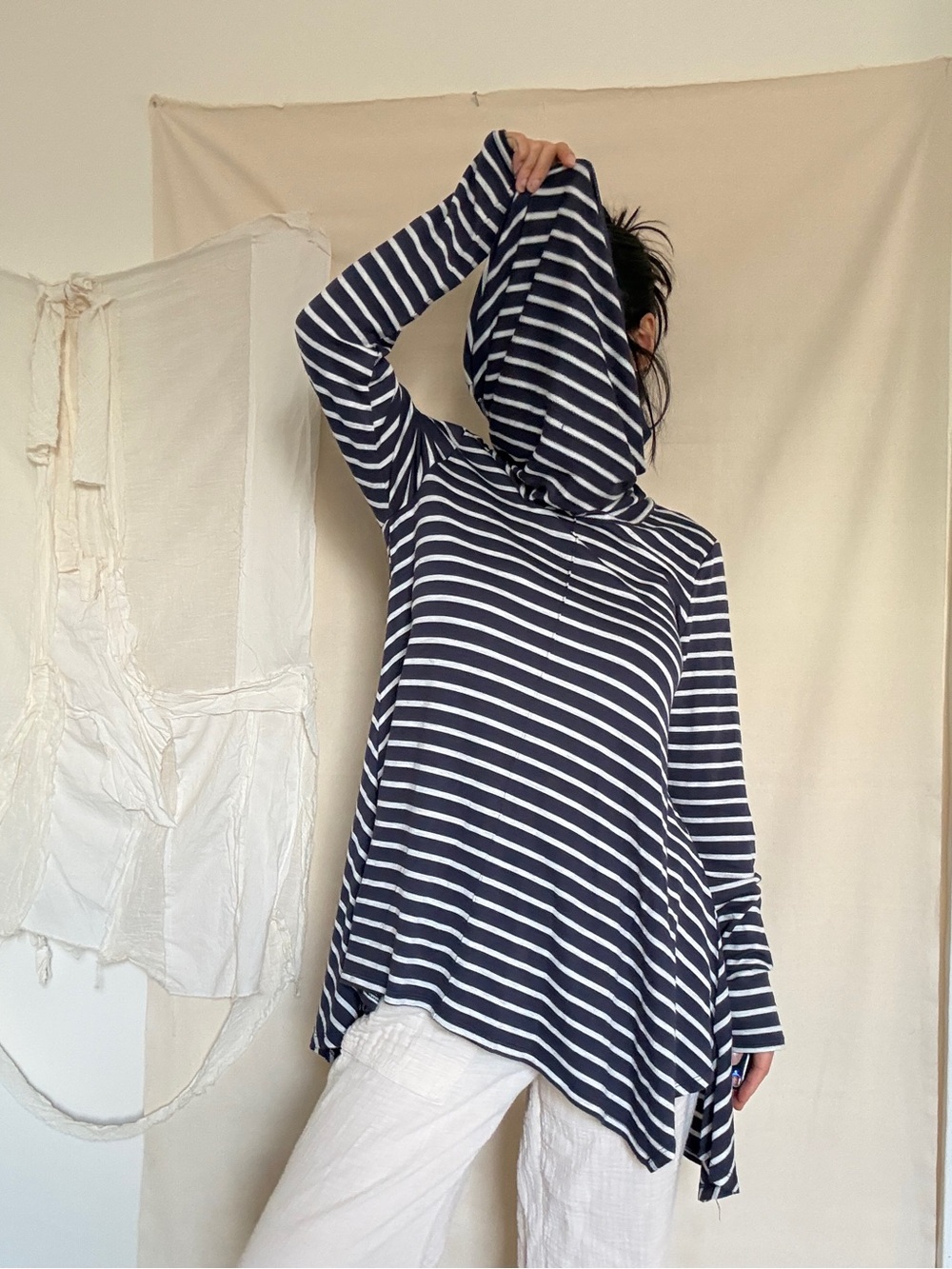 Cupio Navy and White Striped tunic top